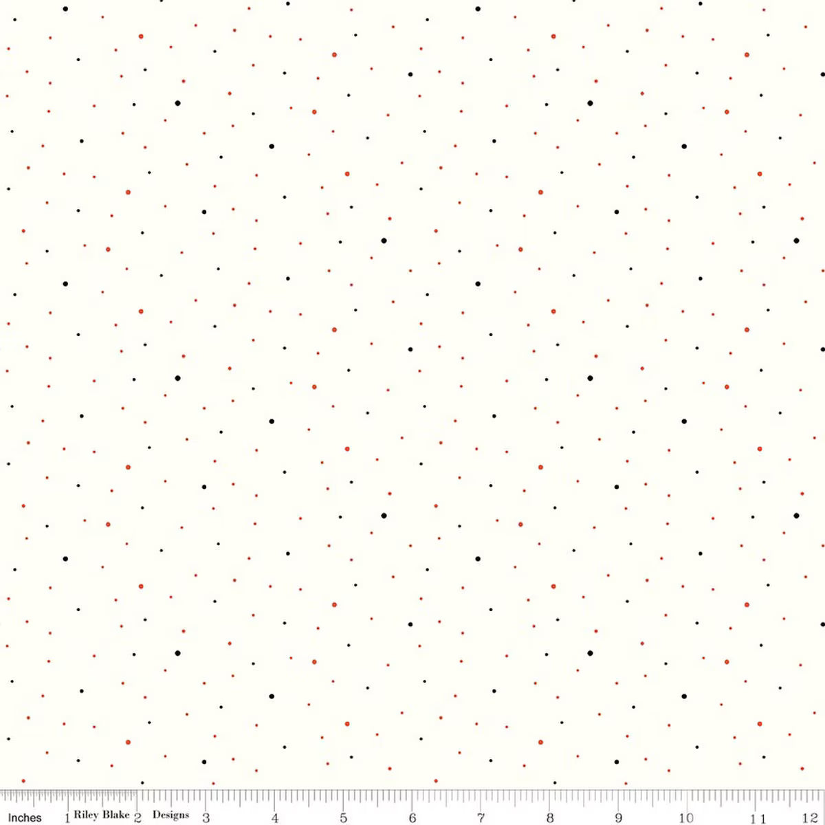 Dapple Dot Halloween C645-HALLOWEEN on Off White Riley Blake Half Yard