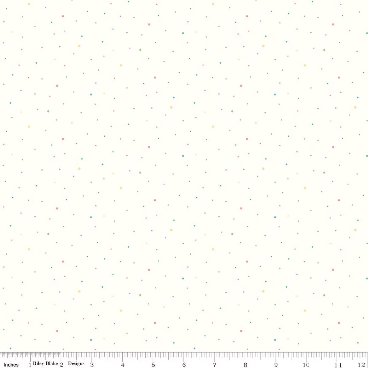 Dapple Dot Pastel C645-PASTEL on Off White Riley Blake Half Yard