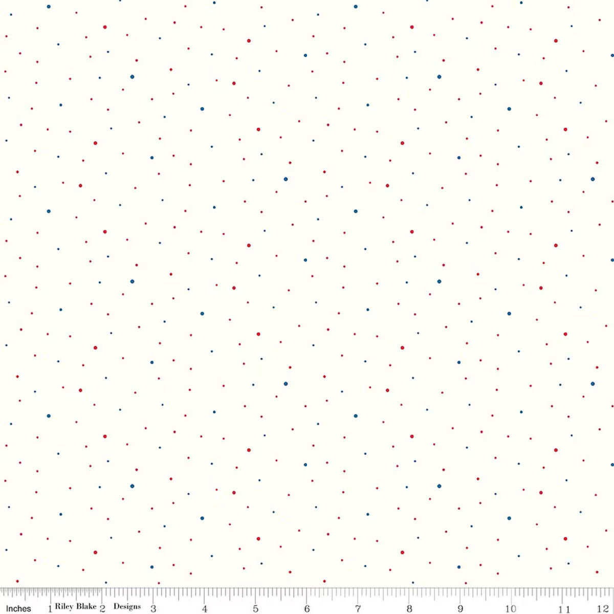 Dapple Dot Patriotic C645-PATRIOTIC on Off White Riley Blake Half Yard