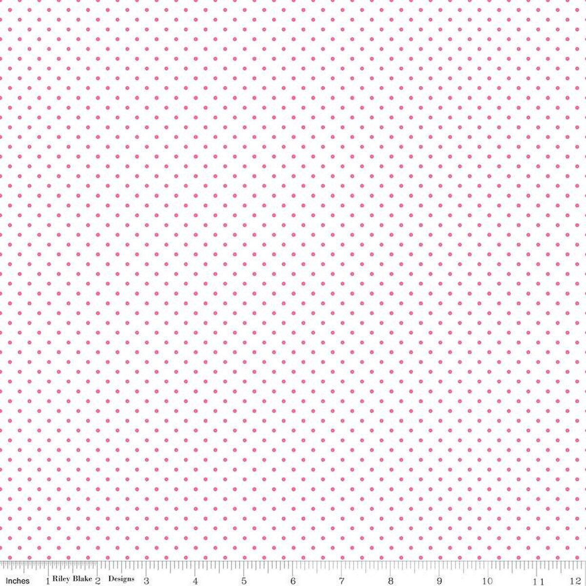 Swiss Dot C660-70 HOTPINK On White Hot Pink Riley Blake Half Yard