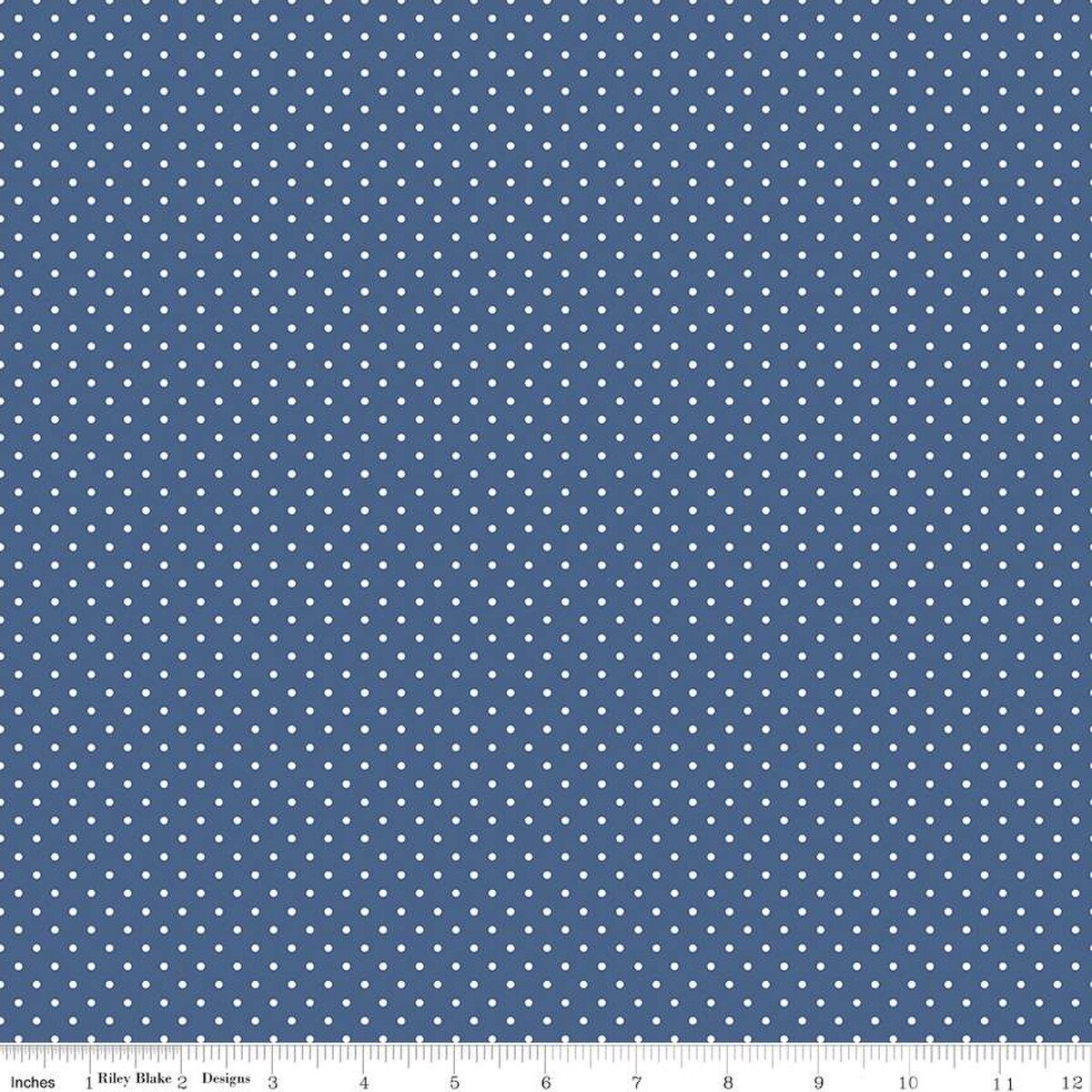 Swiss Dot Denim Riley Blake C670-DENIM Half Yard
