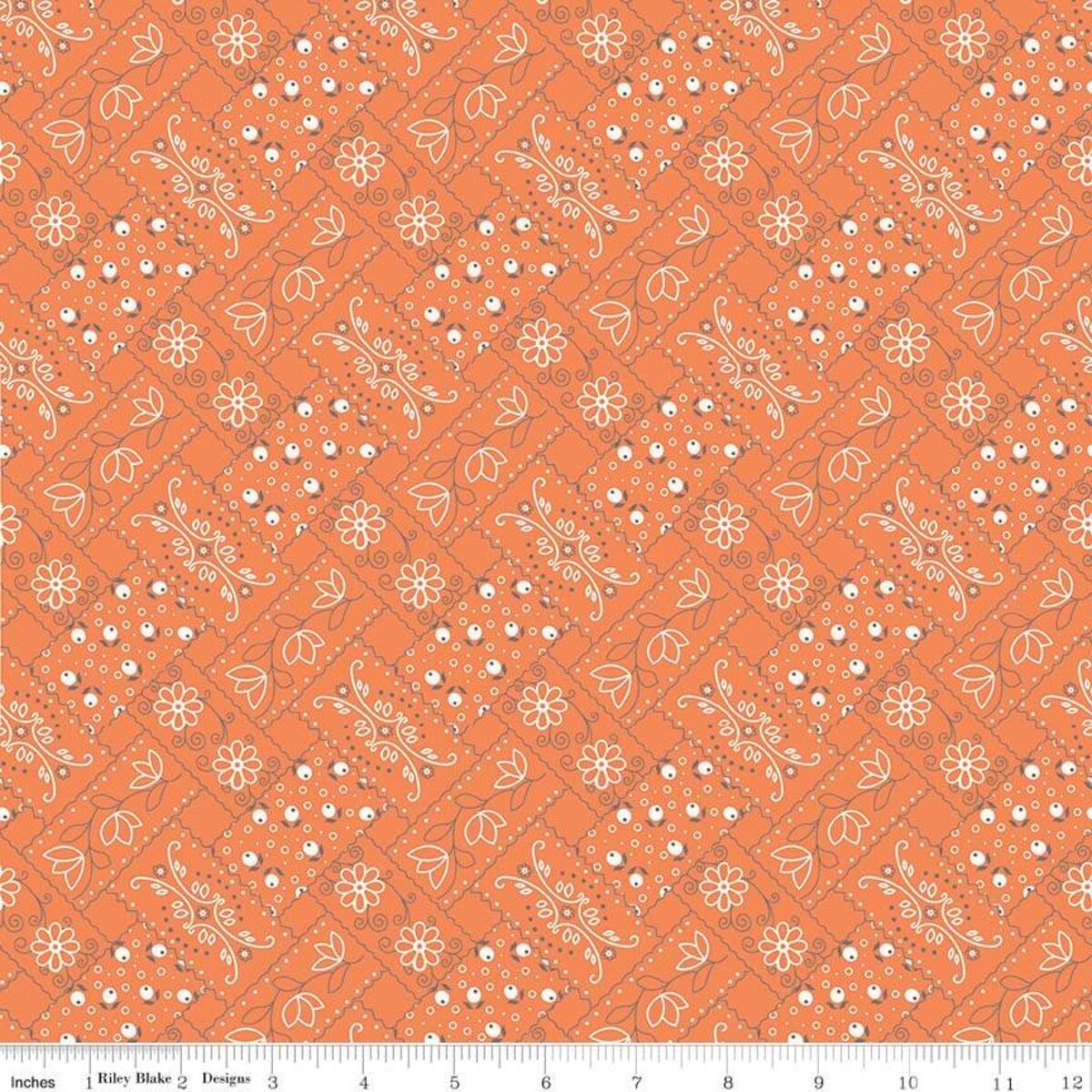 Farm Girl Vintage C7874-ORANGE Bandana Orange Riley Blake Half Yard