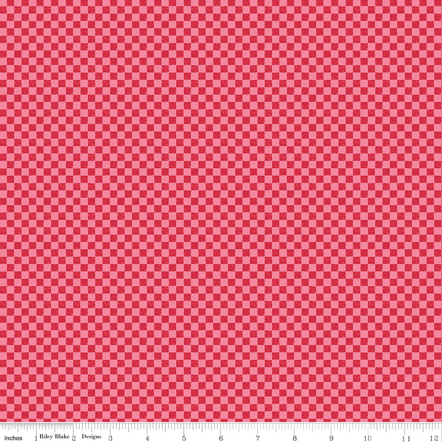 Check Please! 1/4" Tone-on-Tone Check Sweetheart Riley Blake C830-SWEETHEART Half Yard