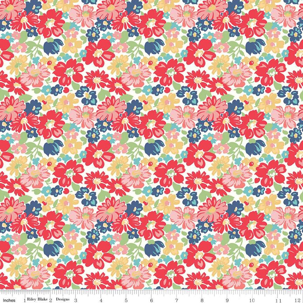 Vintage Happy 2 Main Red Lori Holt Riley Blake C9130­-RED Half Yard