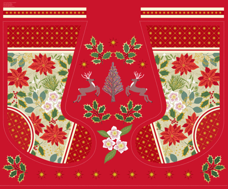 Lewis & Irene Yuletide Stocking 1 Yard Panel C99 Metallic 123P