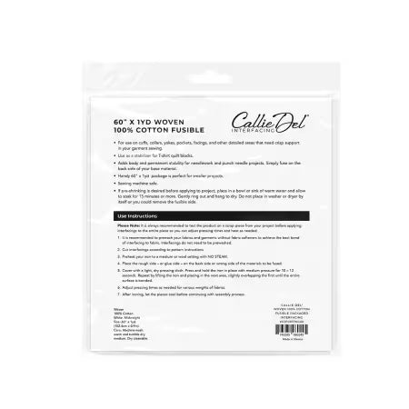 Callie Del Interfacing 60in x 1yd CD101FPKG60