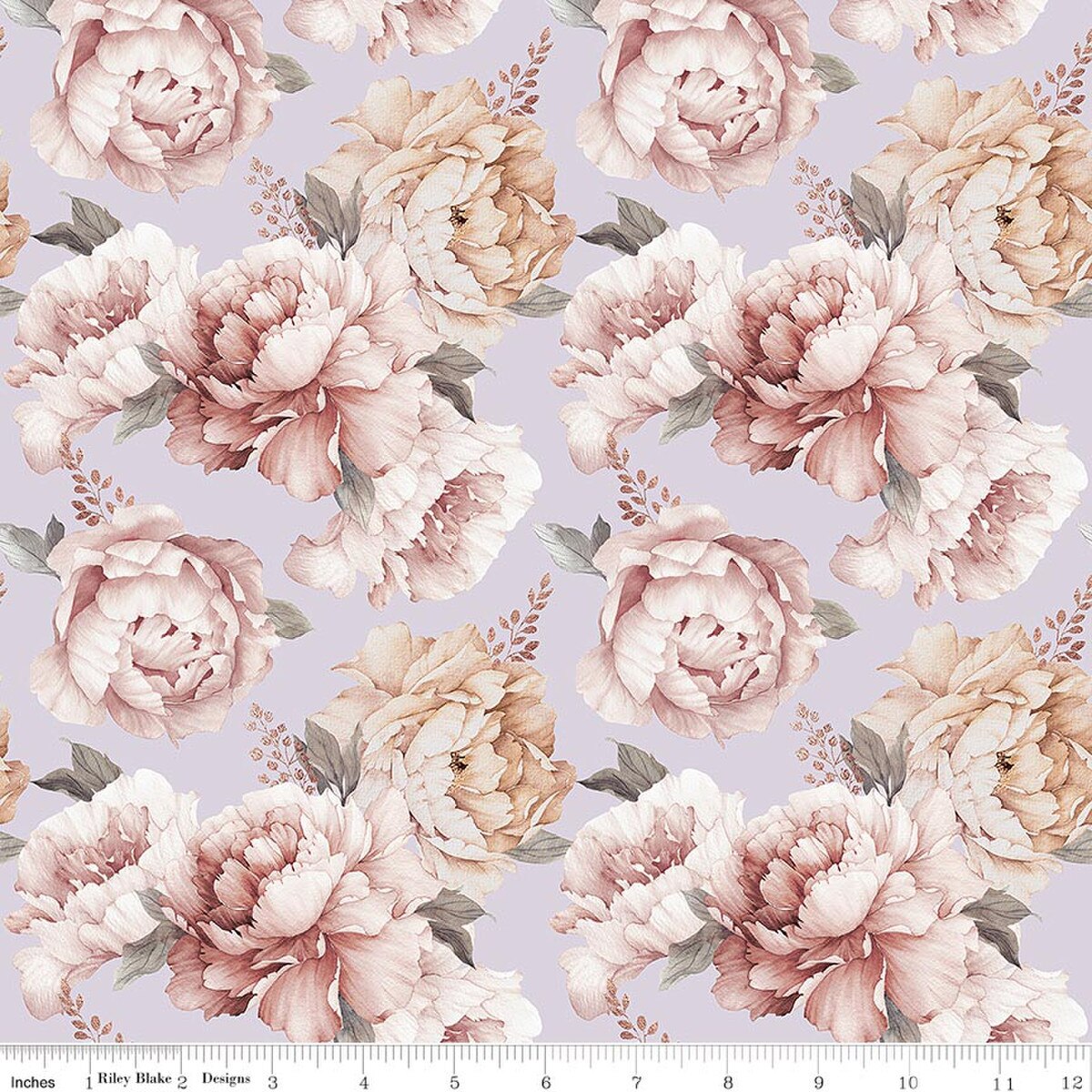 Daybreak on the Prairie Peonies Purple CD17680-PURPLE Half Yard