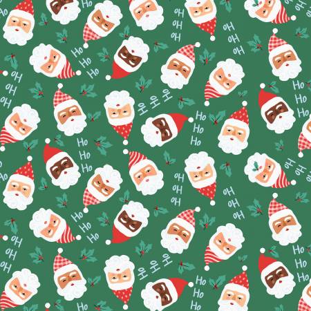 Christmas Miniatures III Tossed Santas CHM305900G Pink Light Studio P&B Half Yard