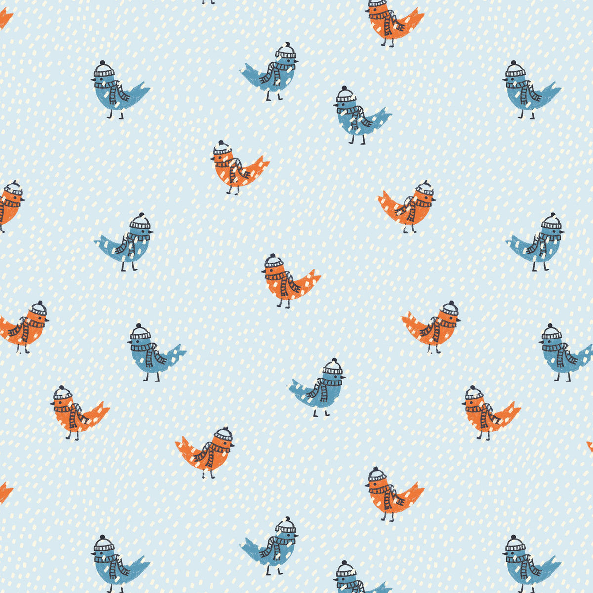 Snow Friends 228123 Birdie Flurry Light Blue Meenal Patel Cloud9 Half Yard