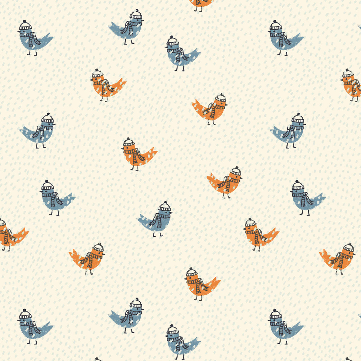 Snow Friends 228124 Birdie Flurry Ivory Meenal Patel Cloud9 Half Yard