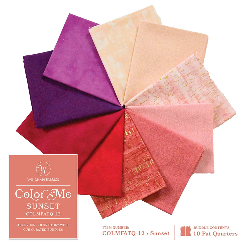 Color Me Sunset Fat Quarter 10 Piece Bundle COLMFATQ-12 Windham Fabrics