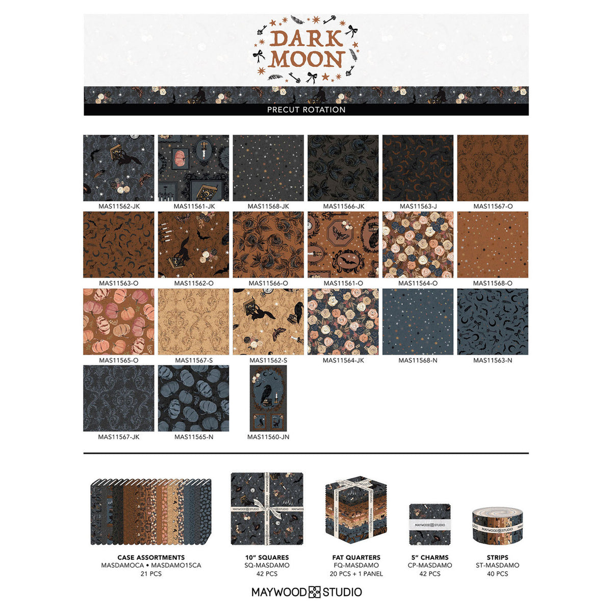 Dark Moon Frames Charcoal MAS11561-JK Maywood Half Yard