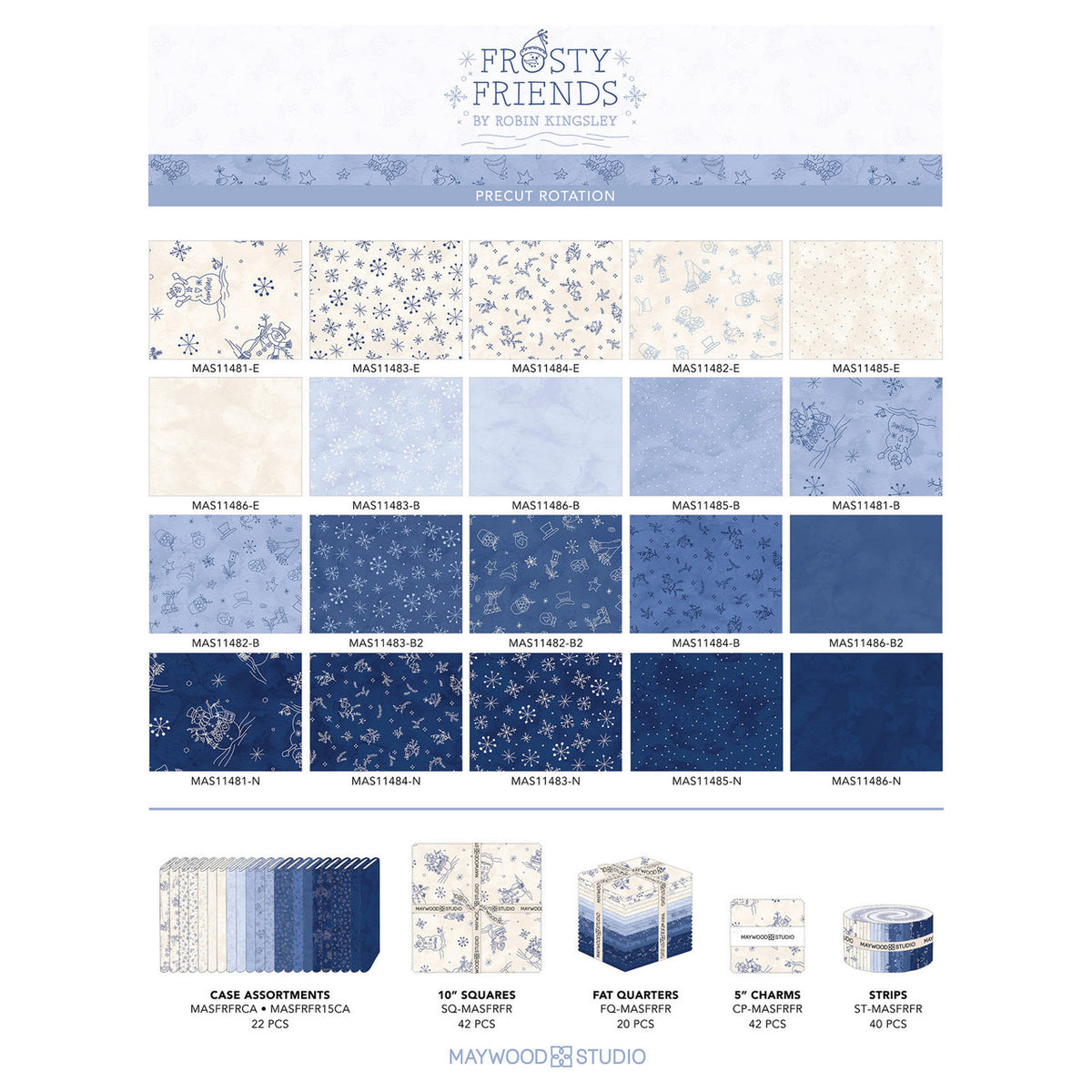 Frosty Friends 2.5" Strips ST-MASFRFR Robin Kingsley Maywood