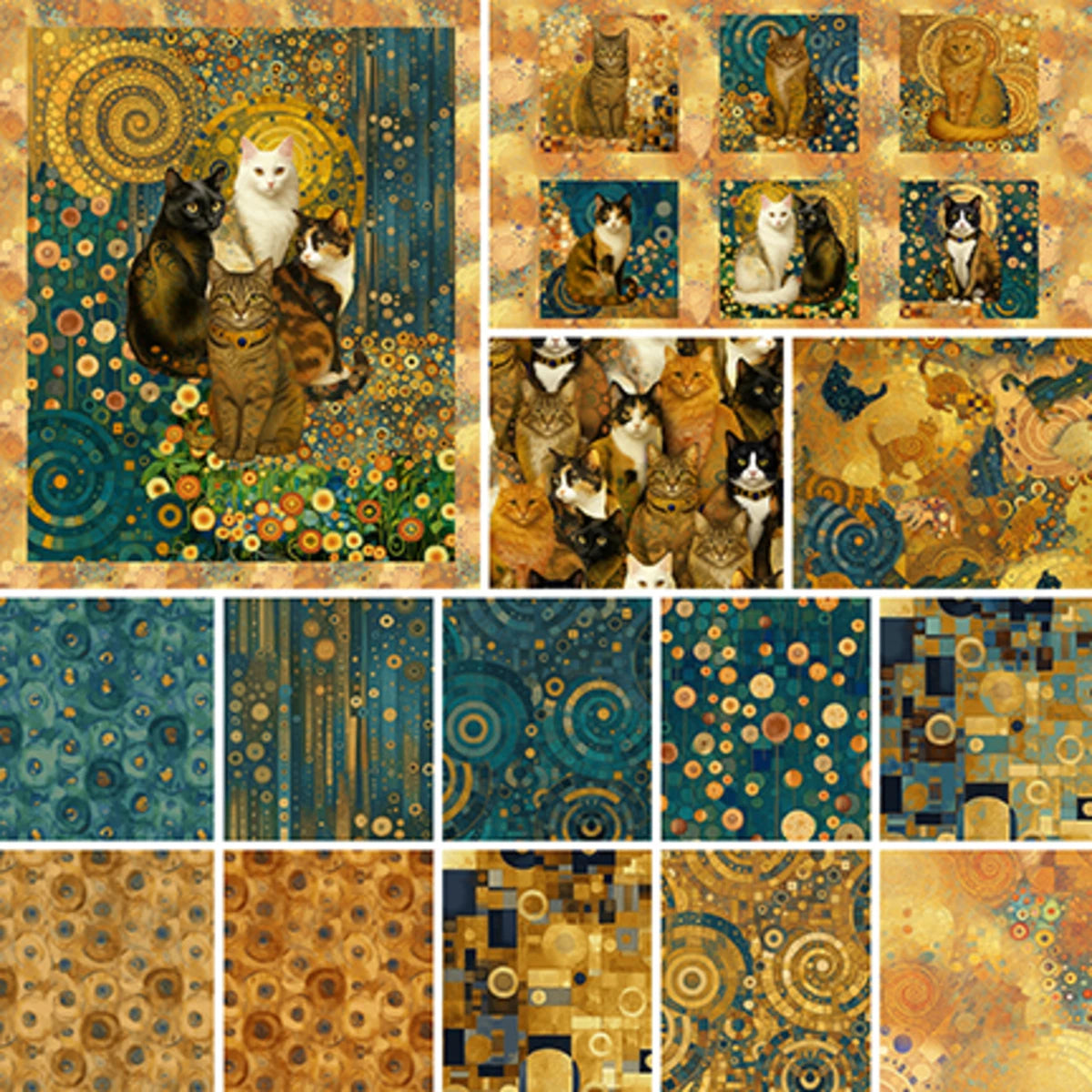 Cat-Tastic Cat Blocks Panel 1039B-35 Jan Mott Henry Glass