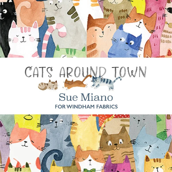 Cats Around Town 24" Panel 54995DP-1 Sue Miano Windham 173P