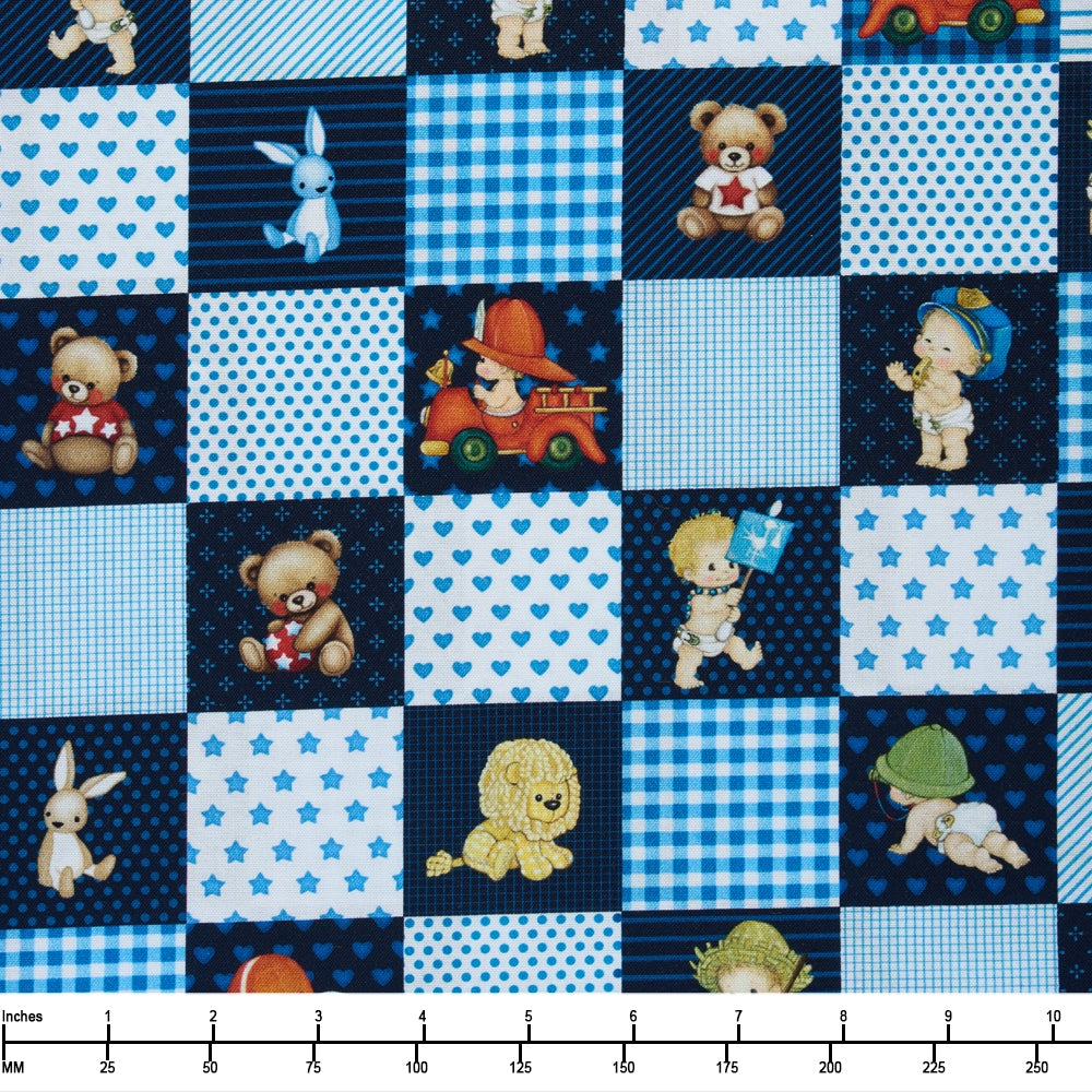AMERICANA PATCHWORK INDIGO BLUE AMERICANA BABY MICHAEL MILLER FABRICS DCX12179-INDI-D HALF YARD