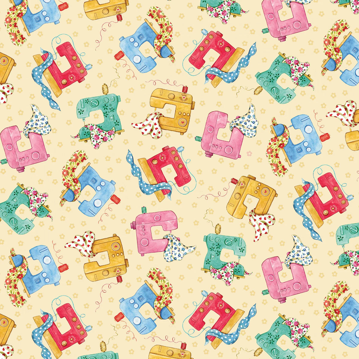 Sew Pretty DDC12153-BUTT-D Colorful Sewing Machine Michael Miller Half Yard