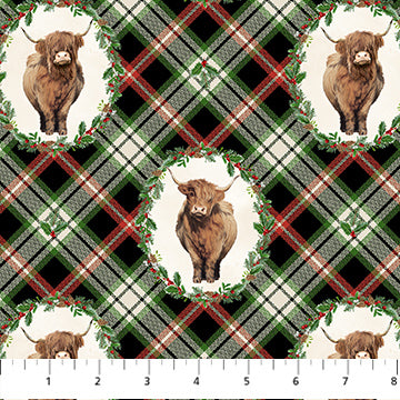 Highland Heart Wreaths DP28047-99 Jason Kirk Northcott Half Yard