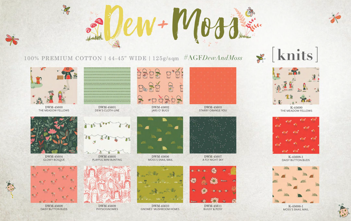 Dew & Moss Playful Mini Bunting DWM-45605 Alexandra Bordallo Art Gallery Half Yard