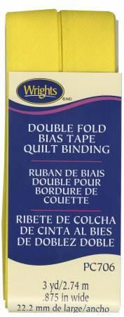 Wrights Double Fold 117706086 Quilt Binding Canary 3yd