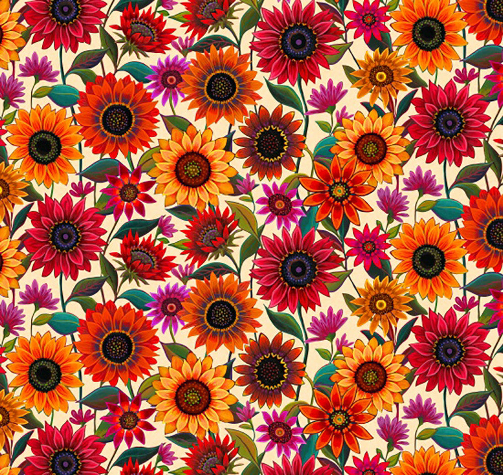 For The Love of Sunflowers ⁠Elizabeth's Studio 15 Yard Bolt