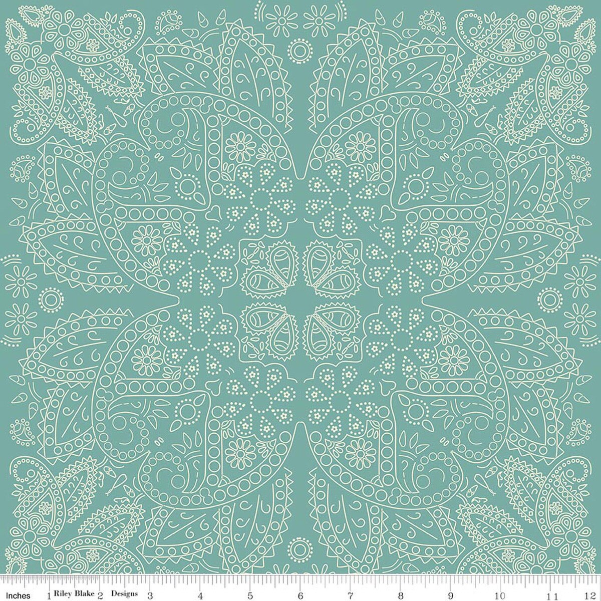 Cowboys Flannel F17508­-TEAL Bandana Echo Park Riley Blake Half Yard