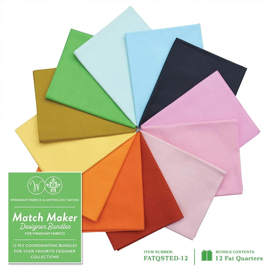 Match Maker Fat Quarter 12 Pcs Bundle FATQSTED-12 Multi Windham Fabrics