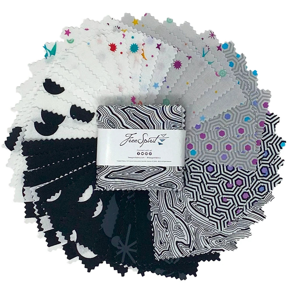 True Colors Graphite 2.5" Mini Charm Pack Tula Pink FB18MCTP.GRAPHITE FreeSpirit