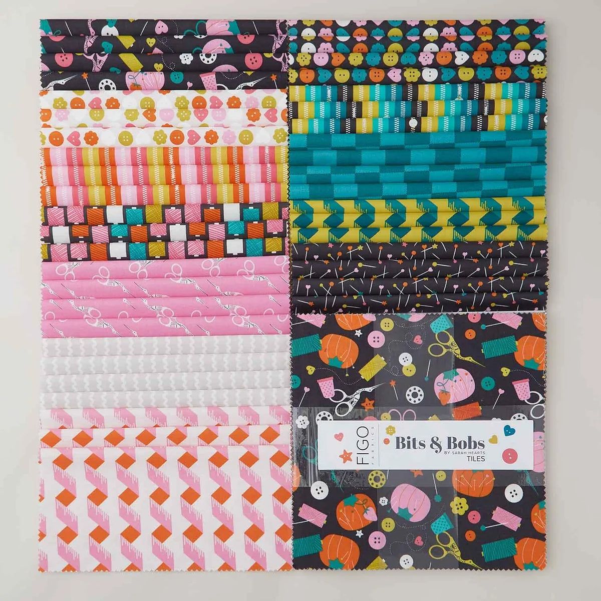 Bits and Bobs 10" Tiles Layer Cake by Sarah Hearts for FIGO Fabrics