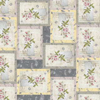 Sweet Collage Cream Flower Collage Christine Anderson RBS-FL-6350-03 By the Half Yard
