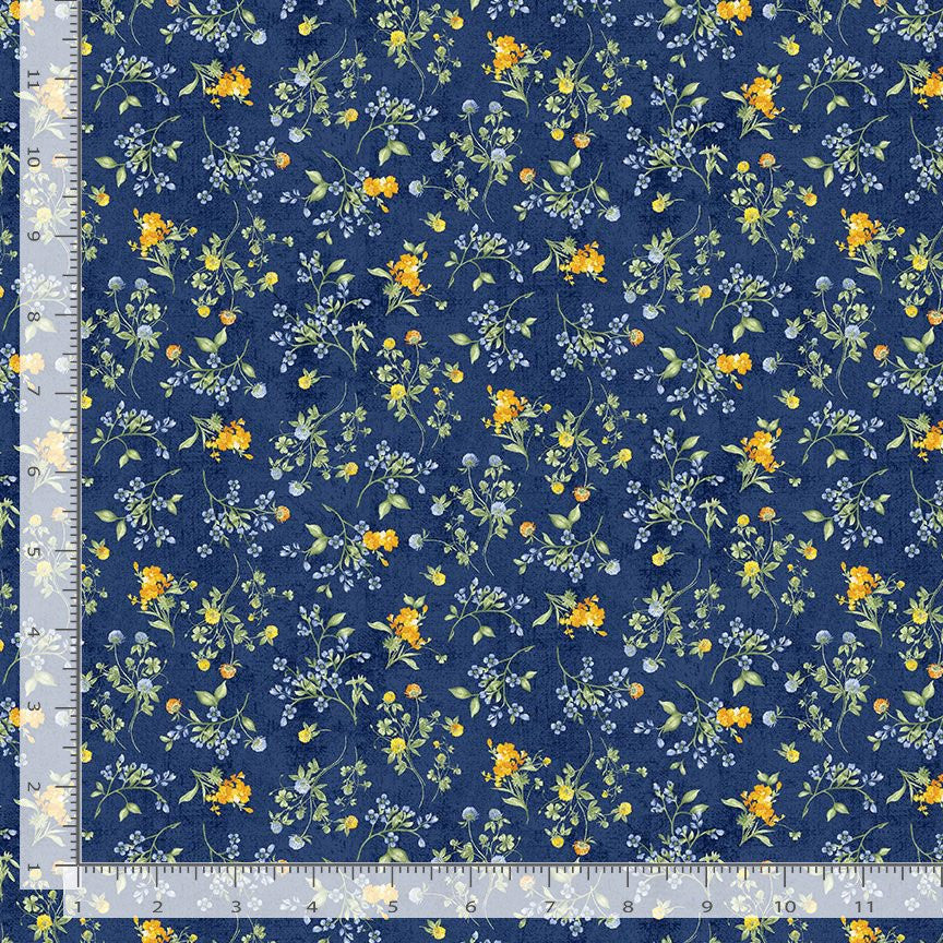 Timeless Treasures Fleur-CD3365 Tiny Floral Navy 15 Yard Bolt