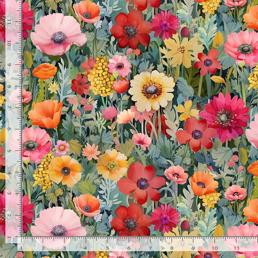 Garden Wish FLORA-CD4684 GARDEN Wild Flowers Timeless Treasures Half Yard