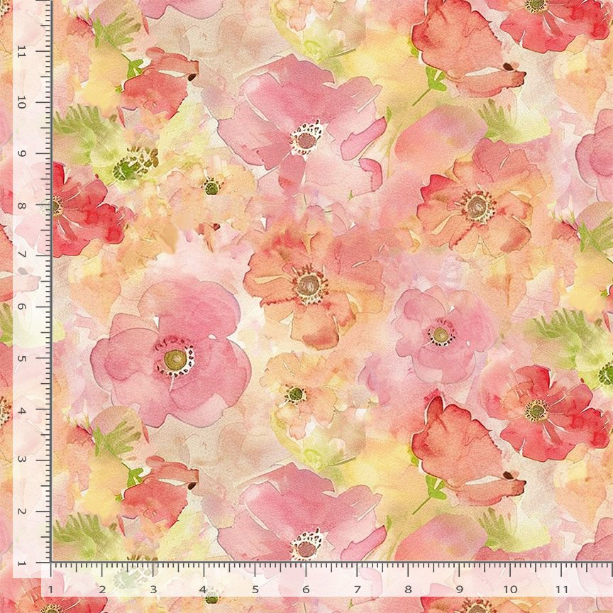 Garden Wish FLORA-CD4686 SORBET Packed Floral Timeless Treasures Half Yard
