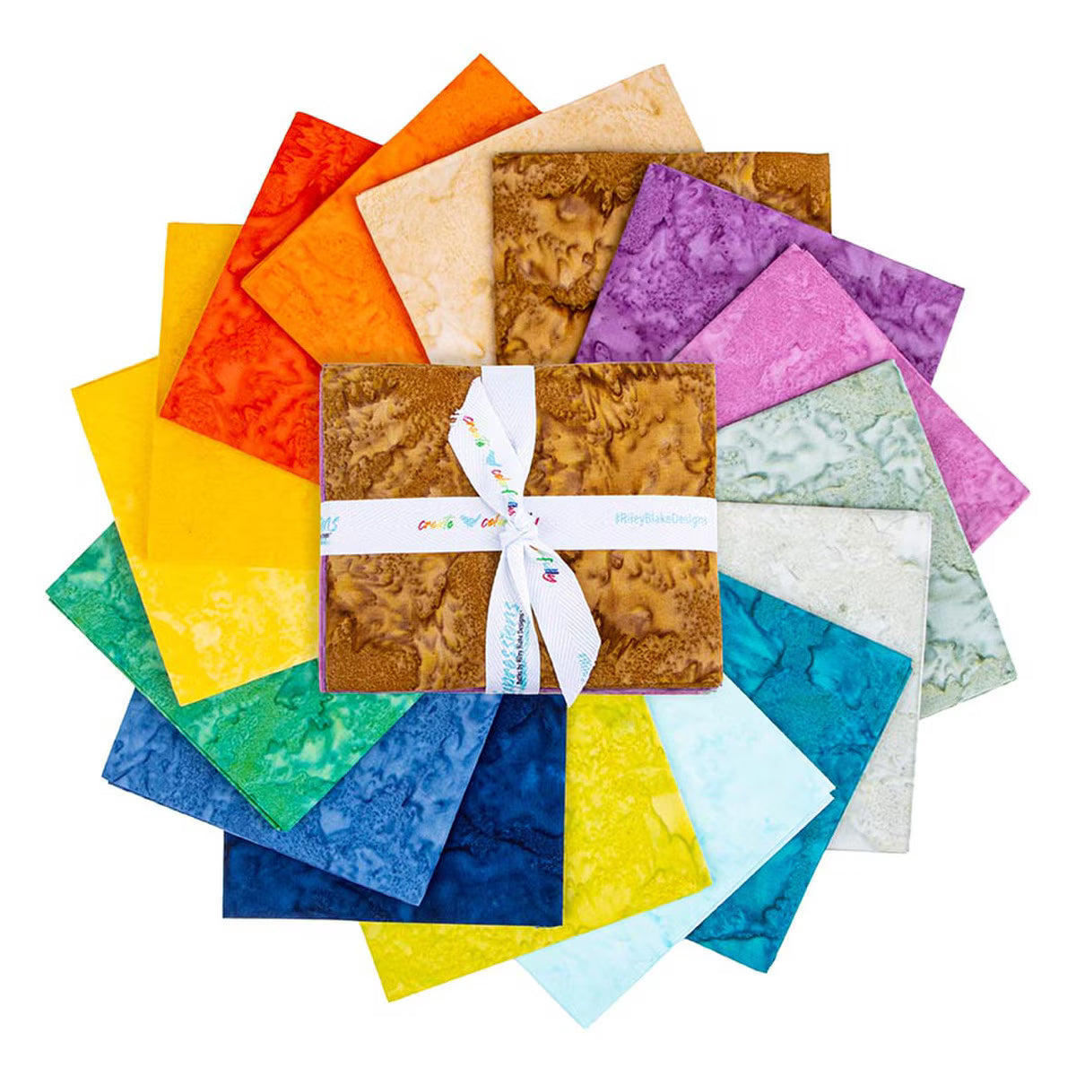 Expressions Batiks 16 Fat Quarter Hand-Dyes Bright Day FQ-21011-16 Riley Blake