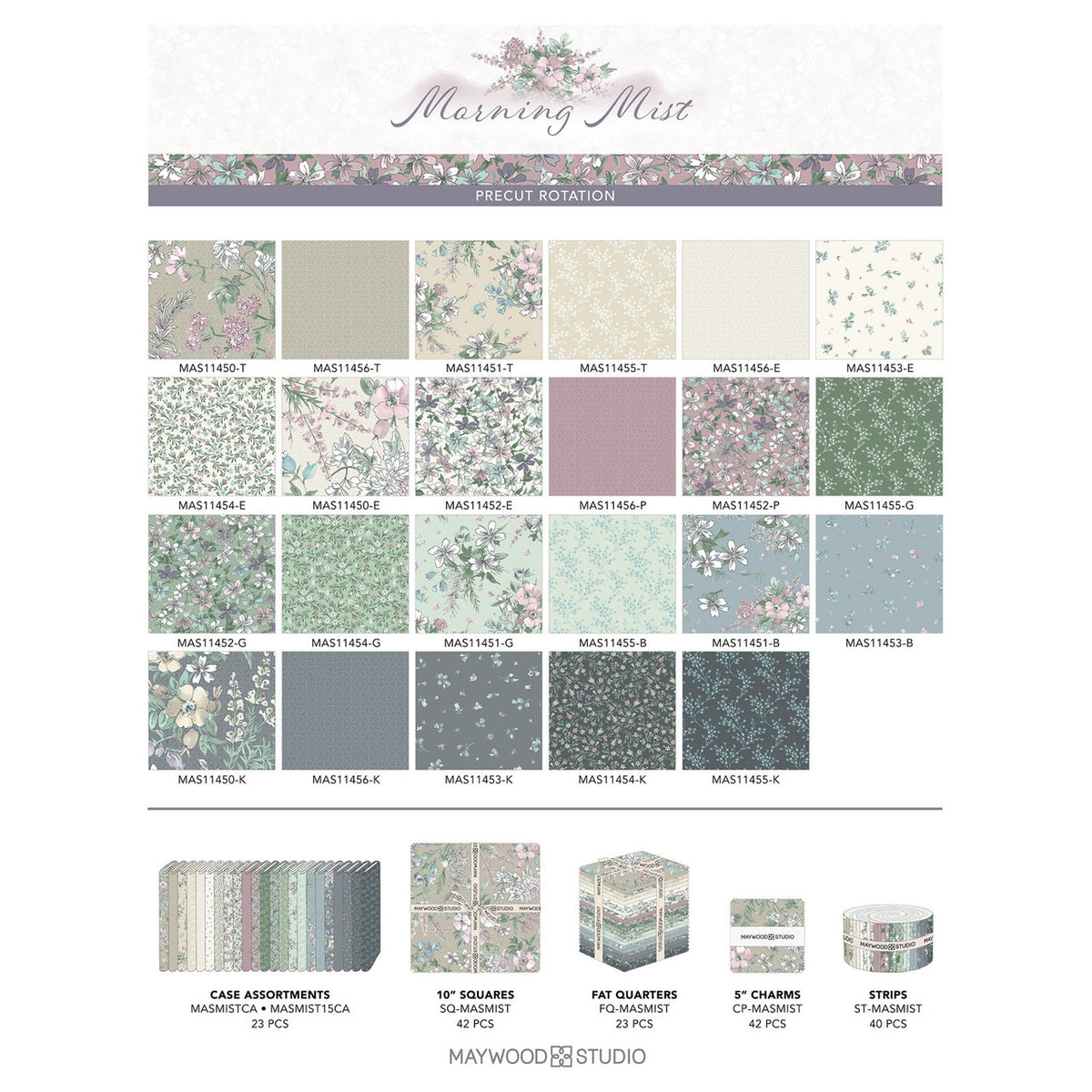 Morning Mist 23 Fat Quarter FQ-MASMIST Maywood Studio