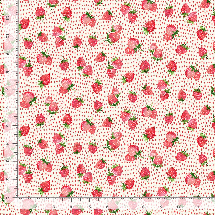 Berry Bliss FRUIT-CD4630 SWEET Strawberries on Seeds Timeless Treasures Half Yard