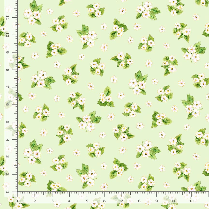 Berry Bliss FRUIT-CD4633 GREEN Strawberry Floral Bouquets Timeless Treasures Half Yard