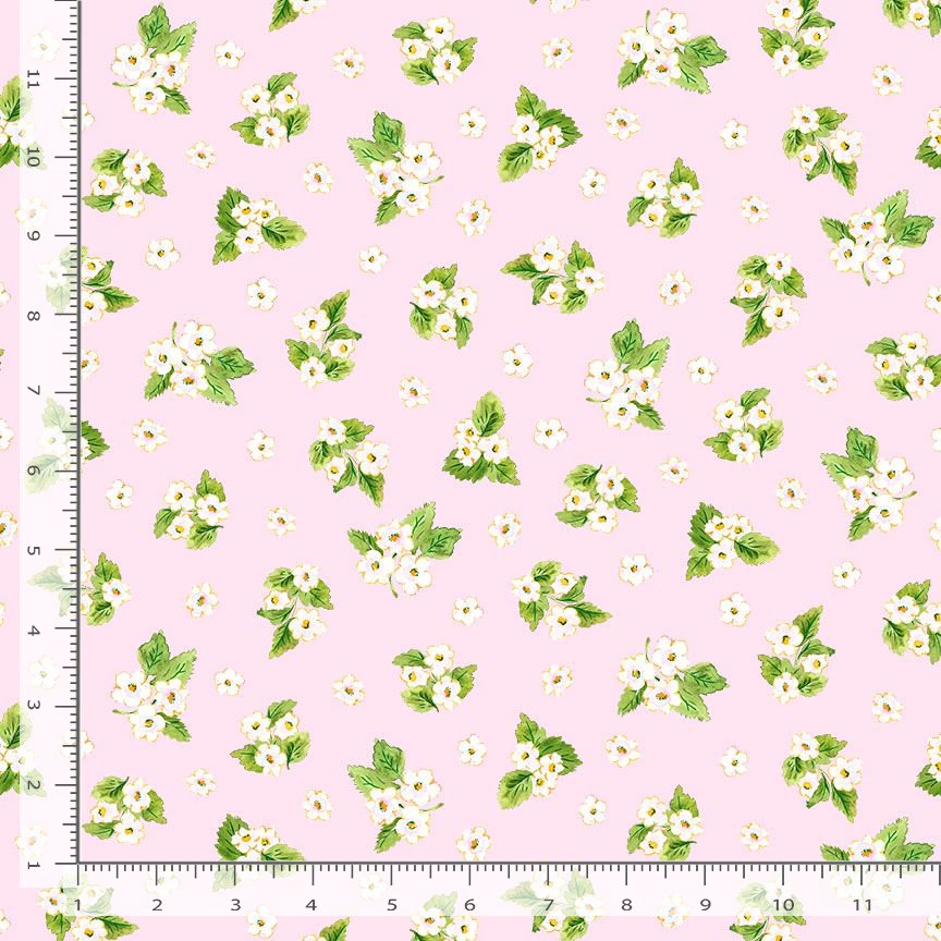 Berry Bliss FRUIT-CD4633 PINK Strawberry Floral Bouquets Timeless Treasures Half Yard