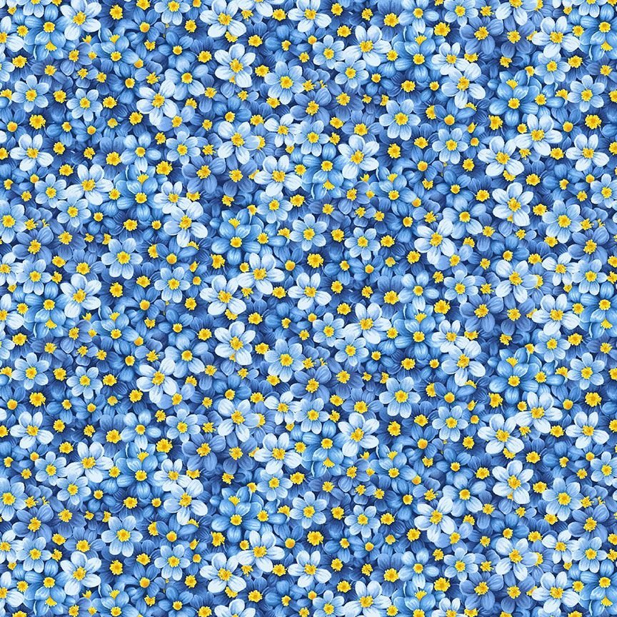 Timeless Treausres Fruit CD3447 Blue Lemon Leaves & Flowers 12 Yard Bolt