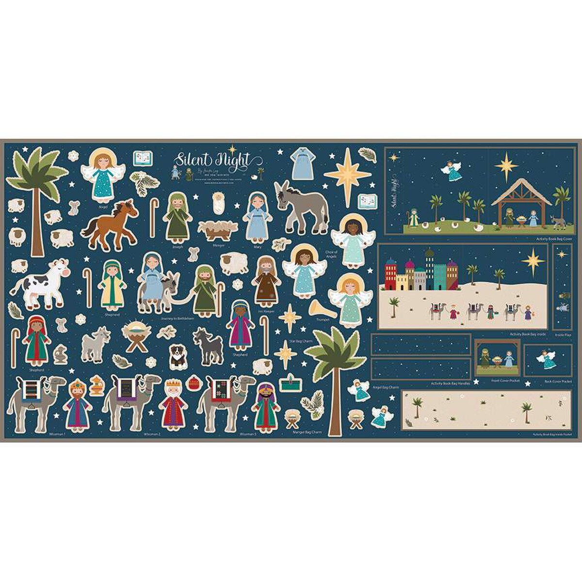 Silent Night Nativity Felt Panel FT13576-PANEL Jennifer Long Riley Blake