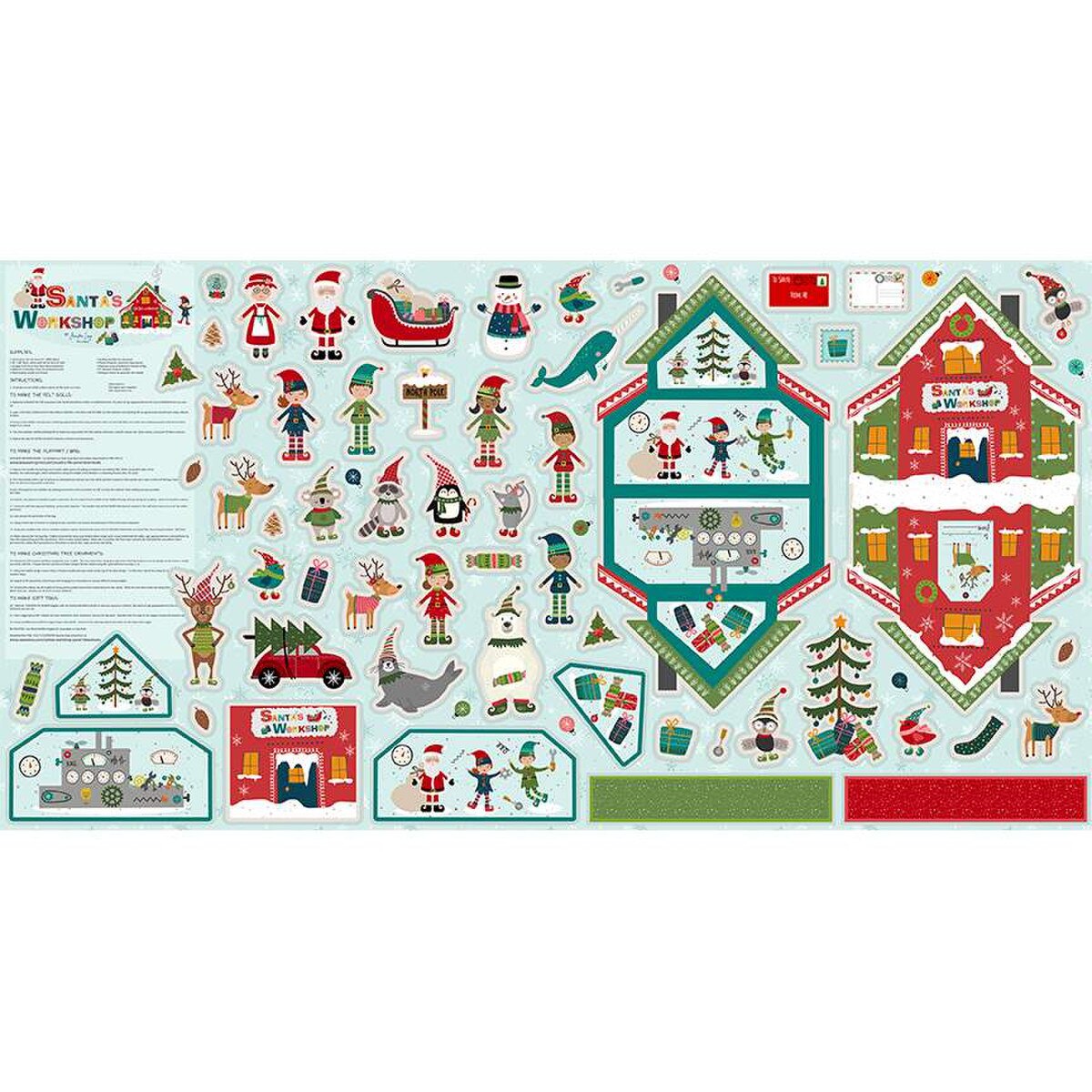Santa's Workshop Felt Panel FT15070-PANEL Jennifer Long Riley Blake