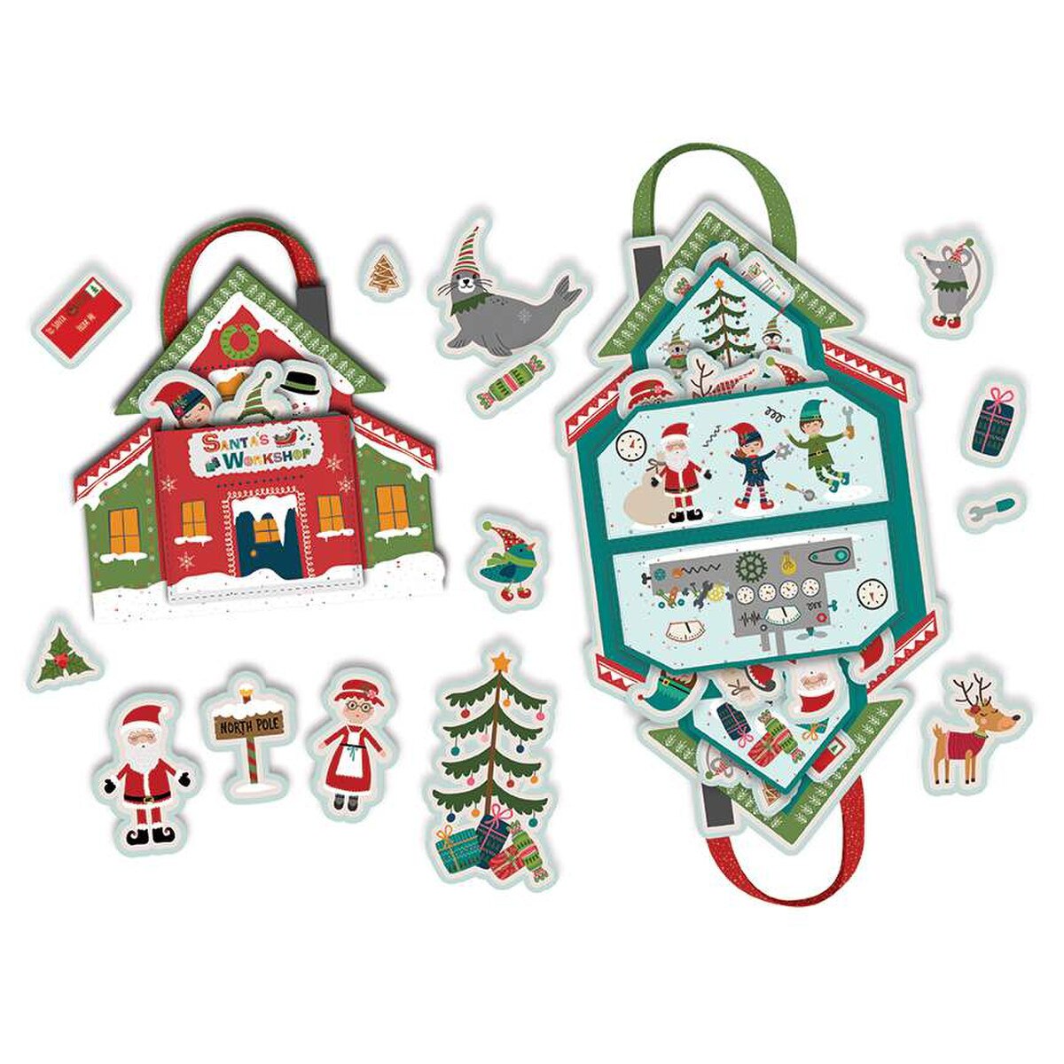 Santa's Workshop Felt Panel FT15070-PANEL Jennifer Long Riley Blake