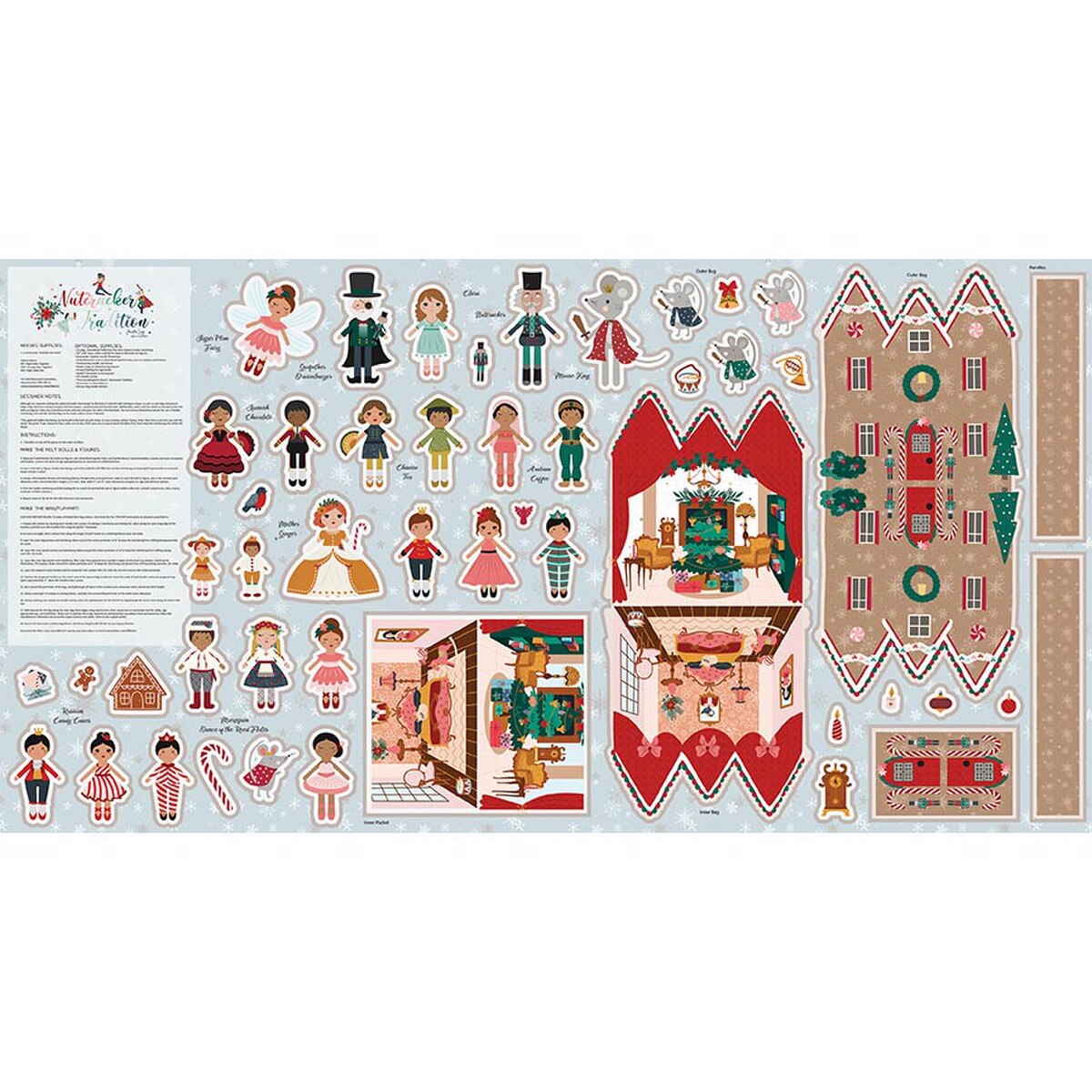 Nutcracker Tradition Felt Panel FT17677-PANEL Jennifer Long Riley Blake