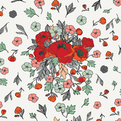 SOULMATE BLOOMS SILKROAD SILKROAD FUSION MAUREEN CRACKNELL ART GALLERY FABRICS FUS-SR-1702 HALF YARD