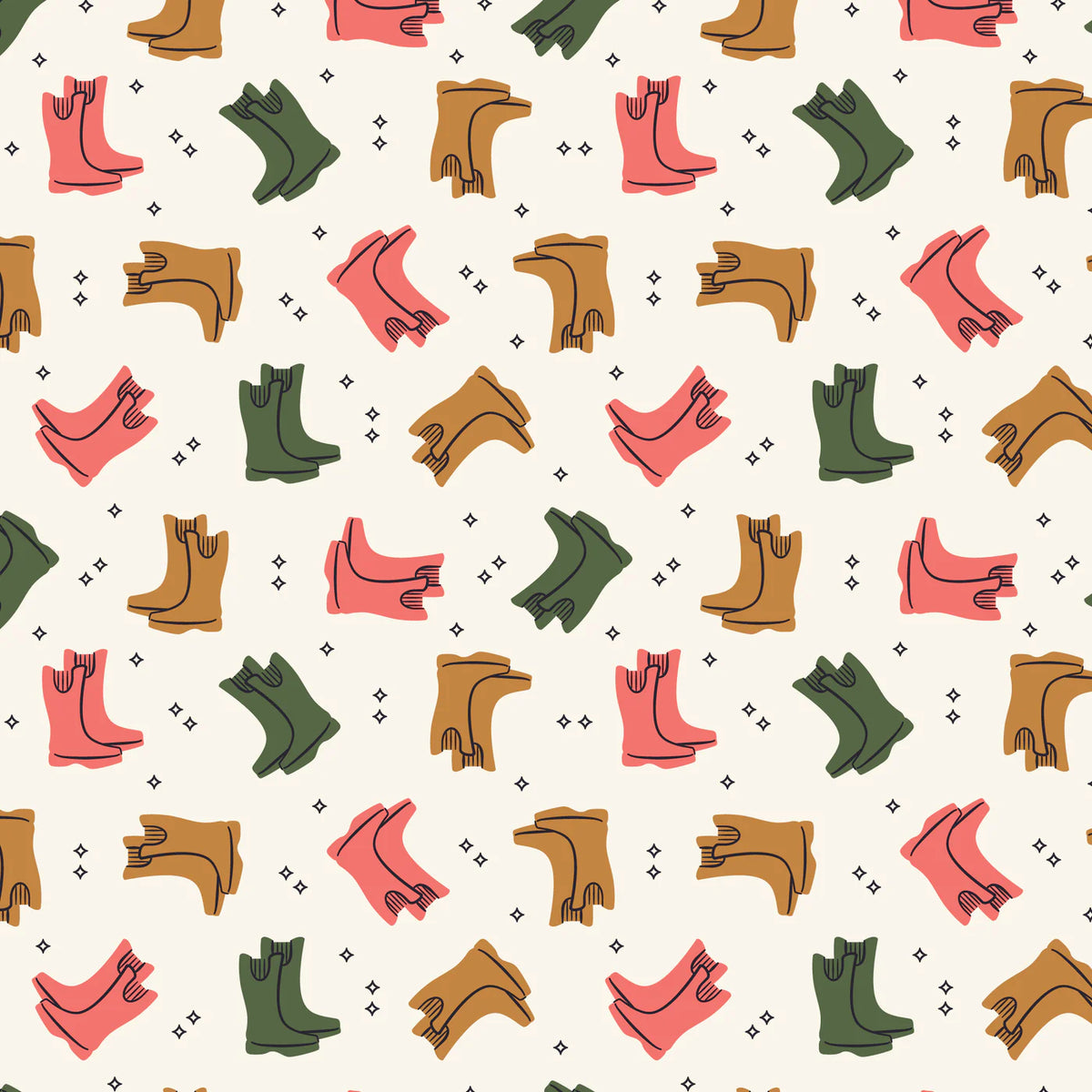 Spring Showers 228224 Wellies Ann Gardner Cloud9 Half Yard