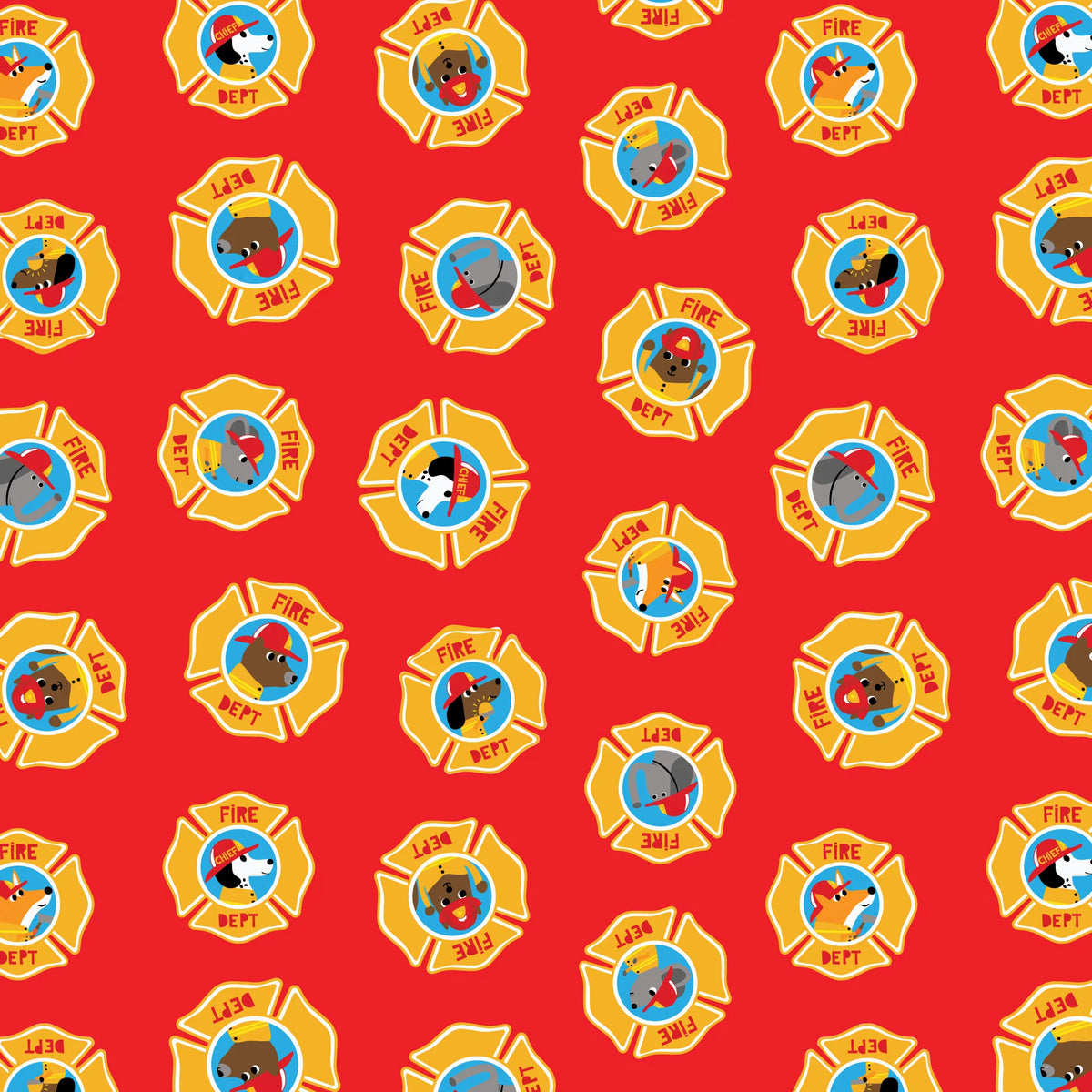 Fire! Fire! Fire! 228313 Badge of Honor Loo McNulty Cloud9 Half Yard