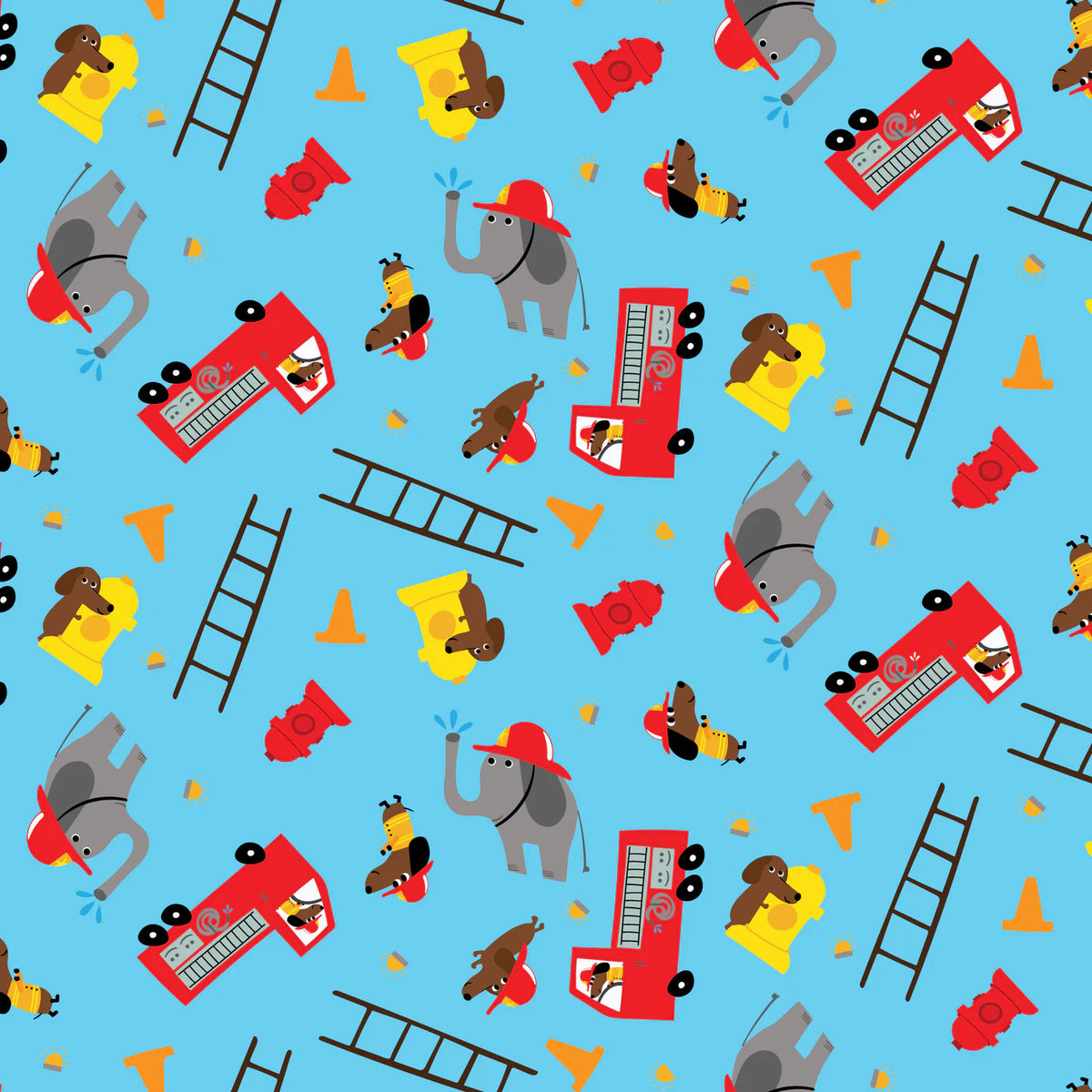Fire! Fire! Fire! 228303 Fire Friends Loo McNulty Cloud9 Half Yard