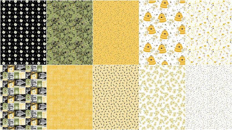Beez & Honey Favorites 10" Squares Layer Cake MD-G-SQ10-BEEZ Scott Barnes Fabric Editions