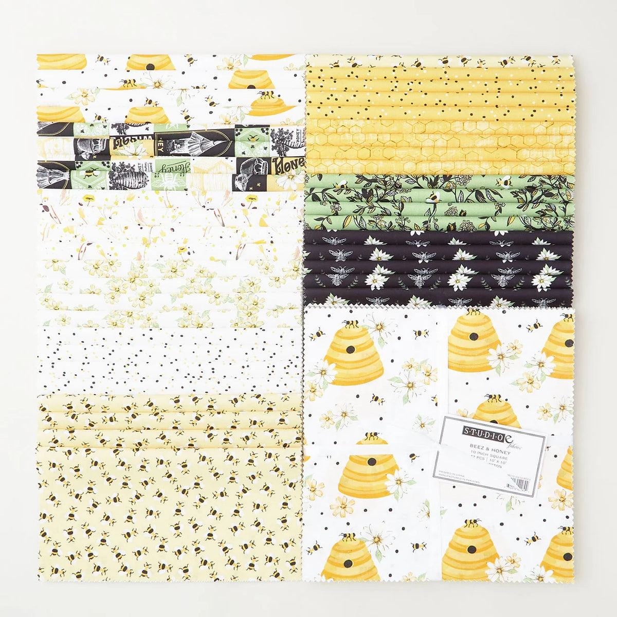 Beez & Honey Favorites 10" Squares Layer Cake MD-G-SQ10-BEEZ Scott Barnes Fabric Editions