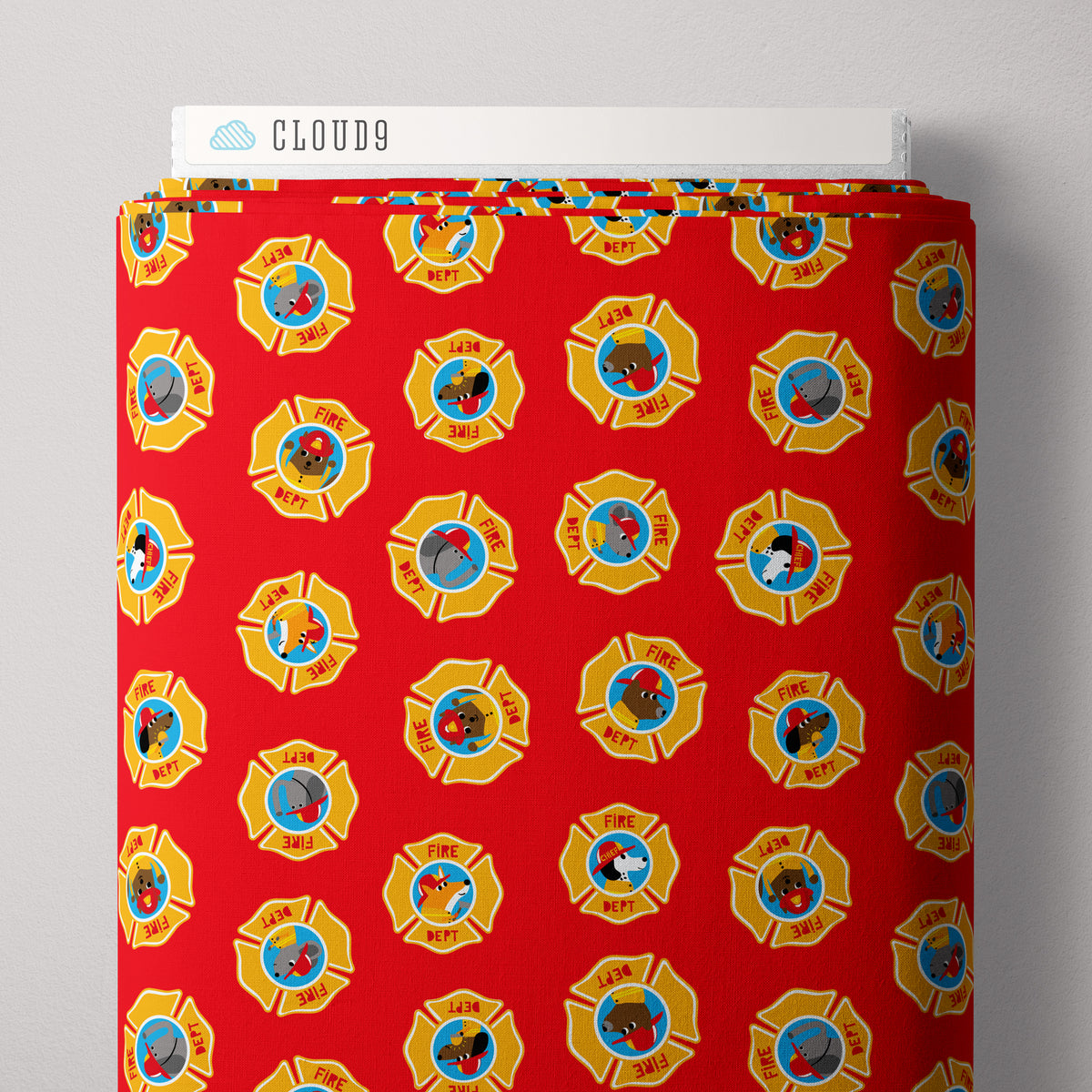 Fire! Fire! Fire! Badge of Honor 228313-10 Loo McNulty Cloud9 Half Yard